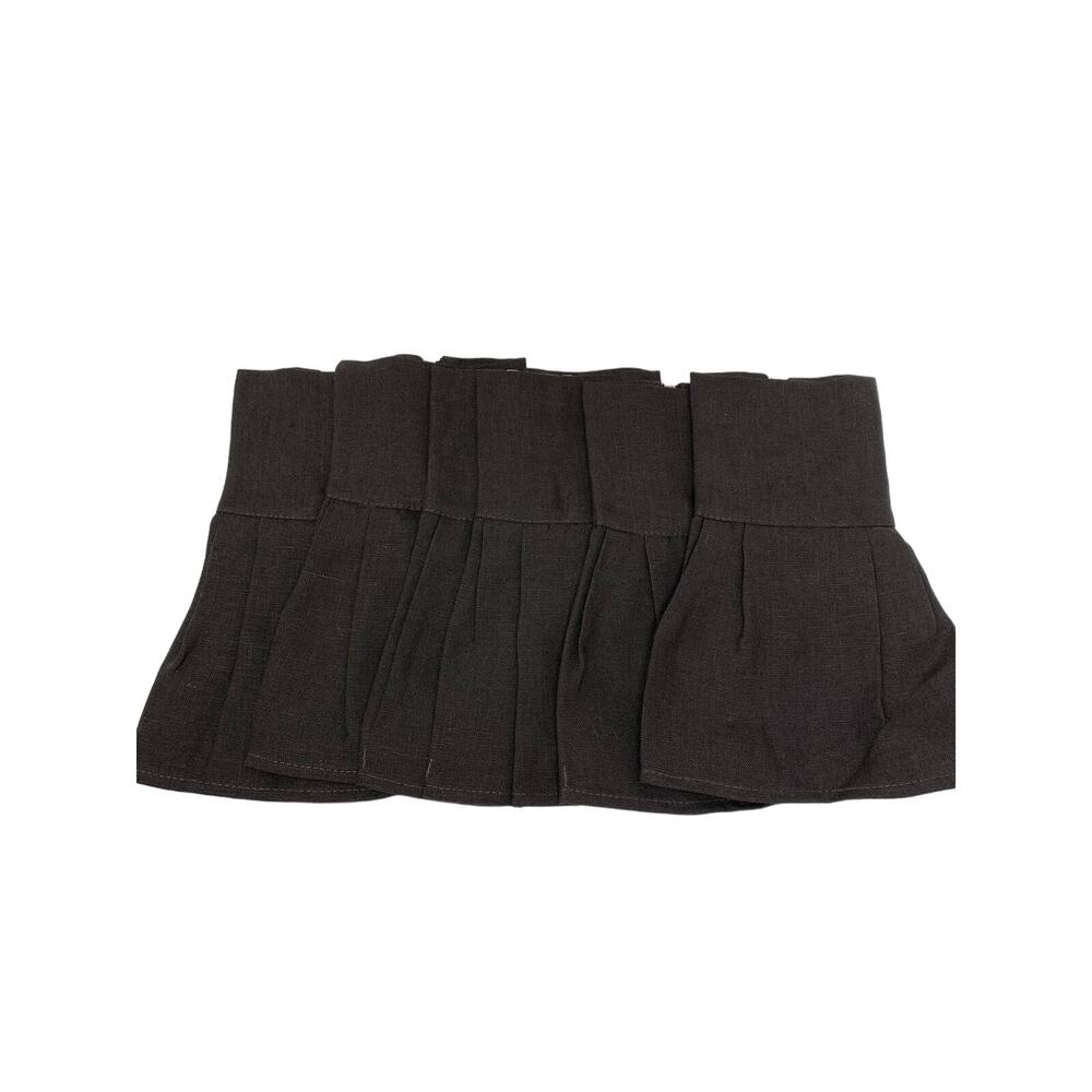 Decopur Belgian Design Linen Napkin Shirt Cuffs Gray Black Zippers Set Of 4 NEW